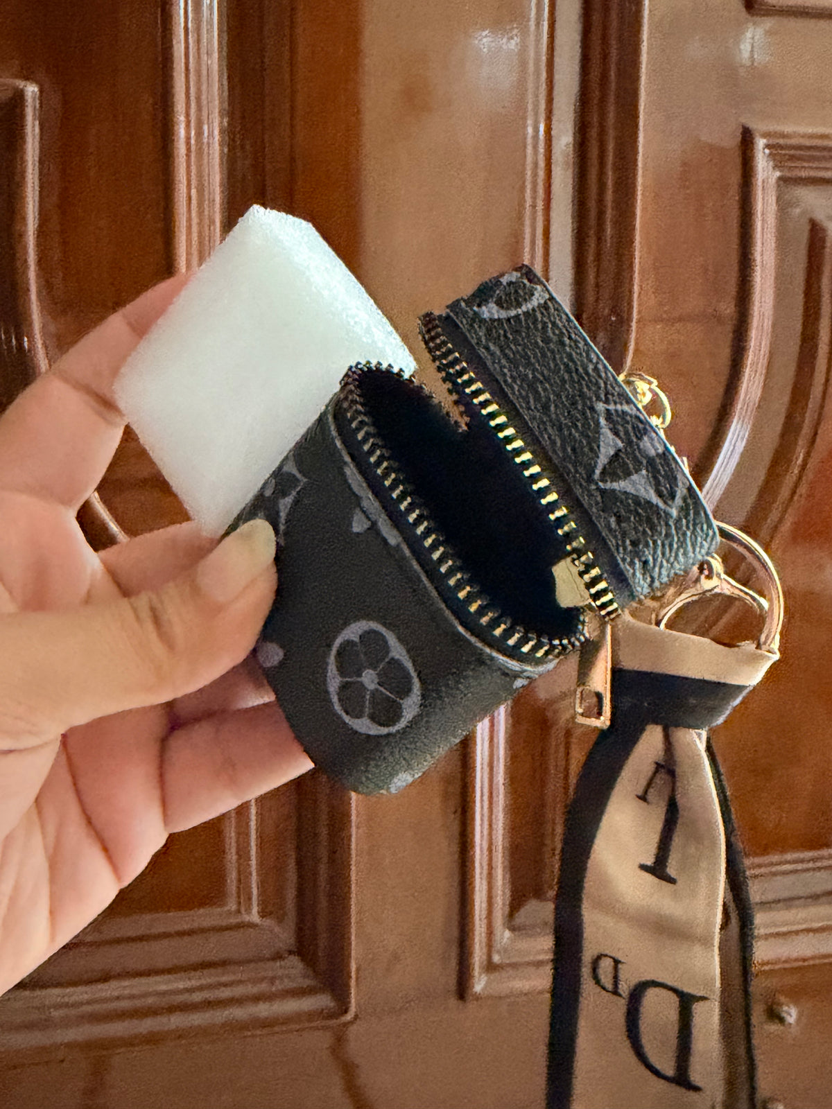 Luxe Monogram Mini Pouch Keychain