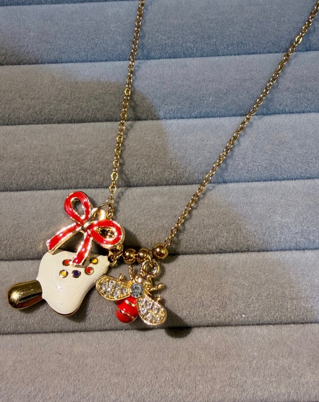 Sweet Treat Bow Charm Necklace