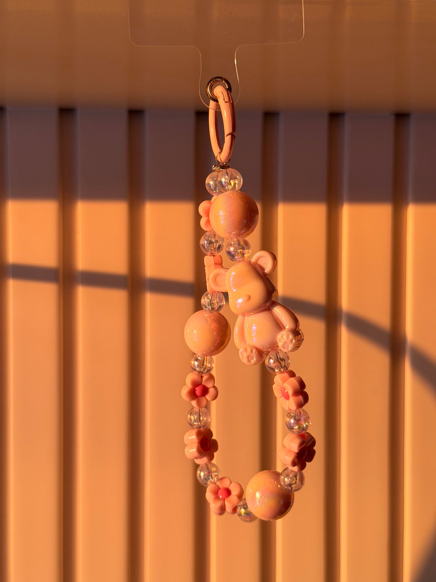 Blush teddy phone/bag charm