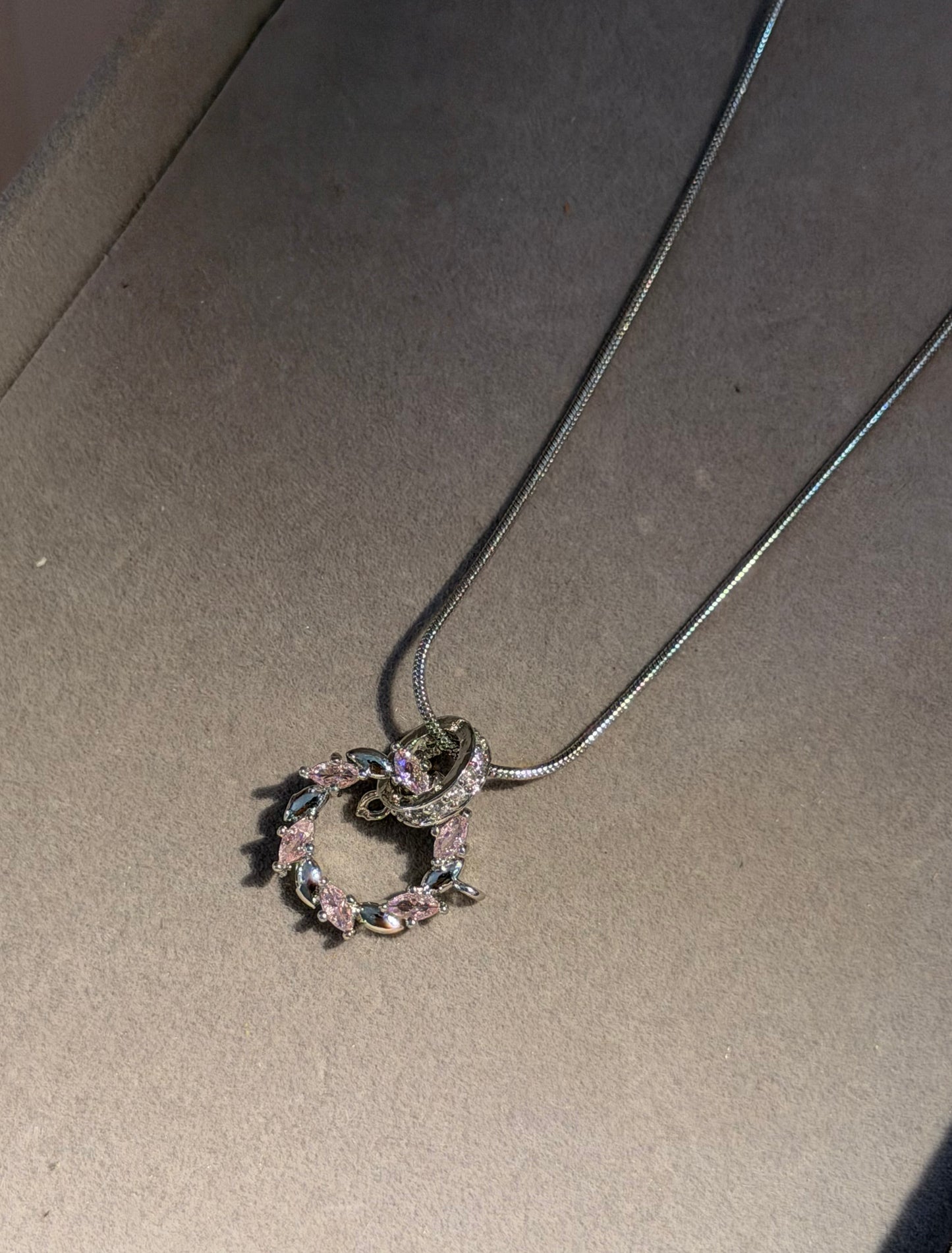 Blush Halo Crystal Necklace