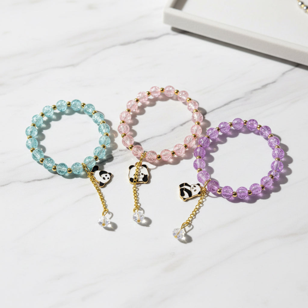 Panda Frost Bead Bracelet