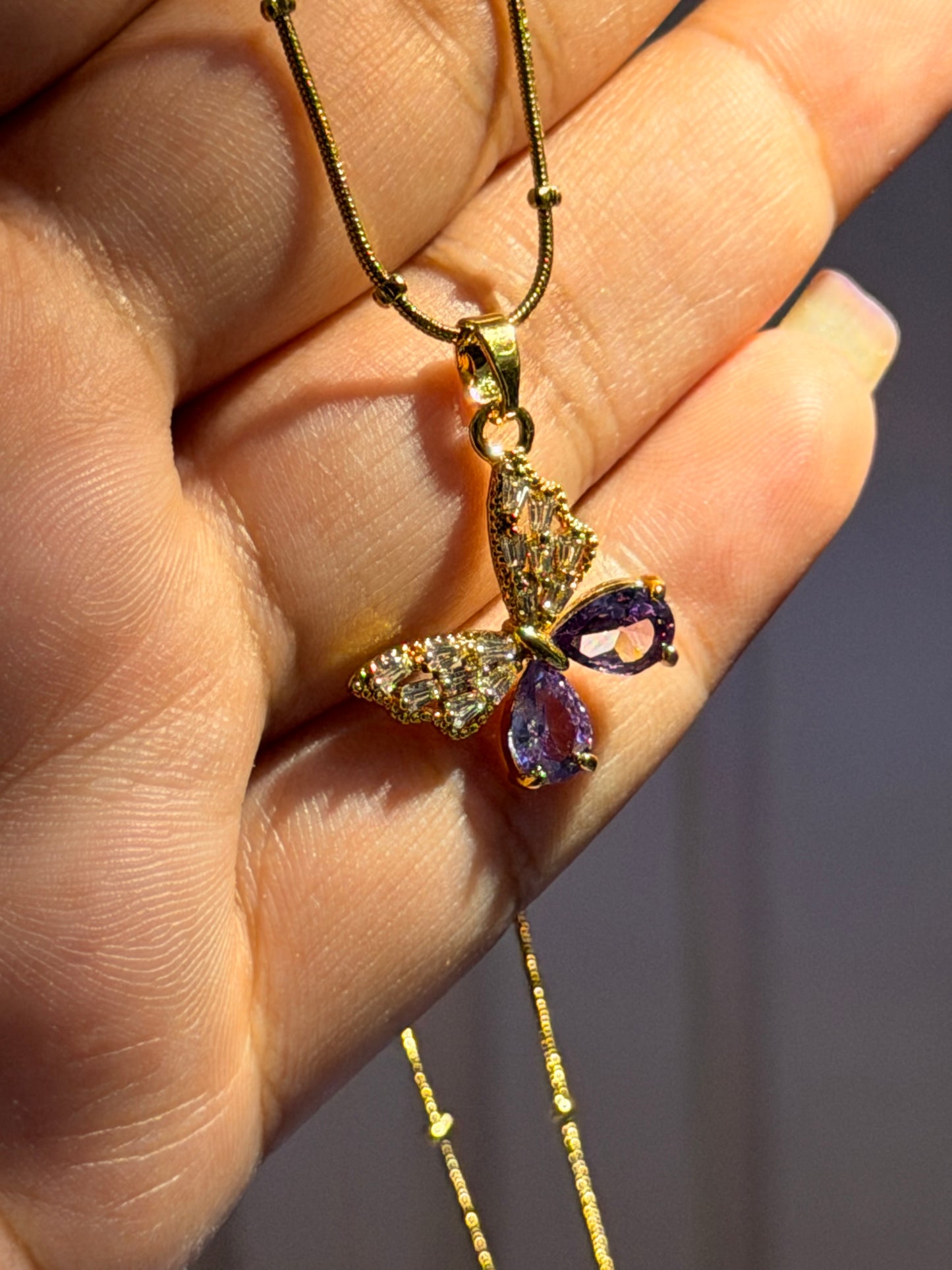 Amethyst Butterfly Pendant