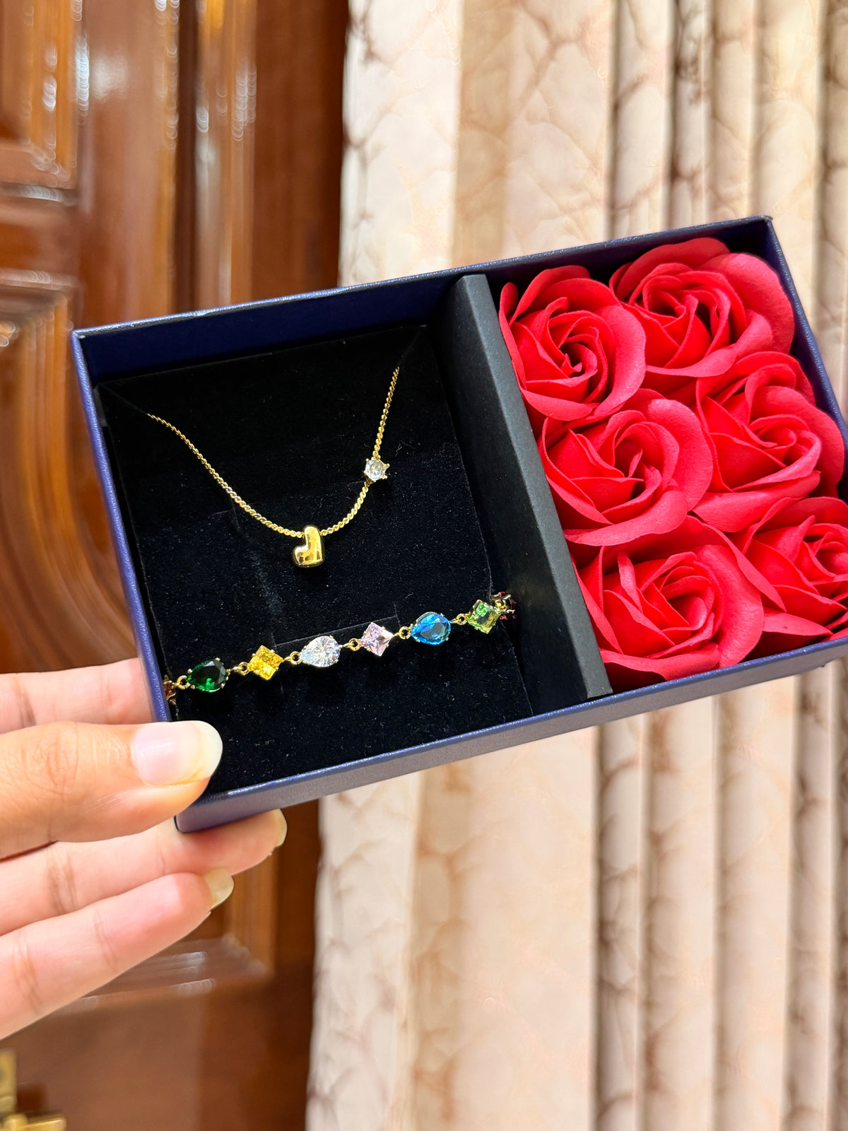 Crystal Rose Jewellery Set