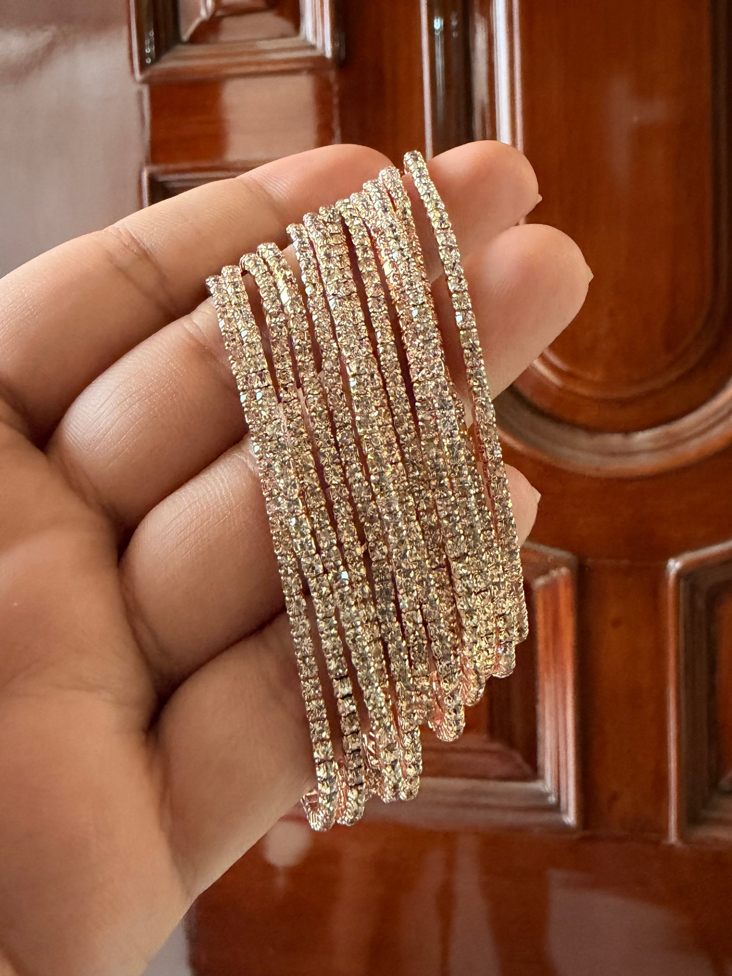 Crystal tennis bracelet (set of 2)