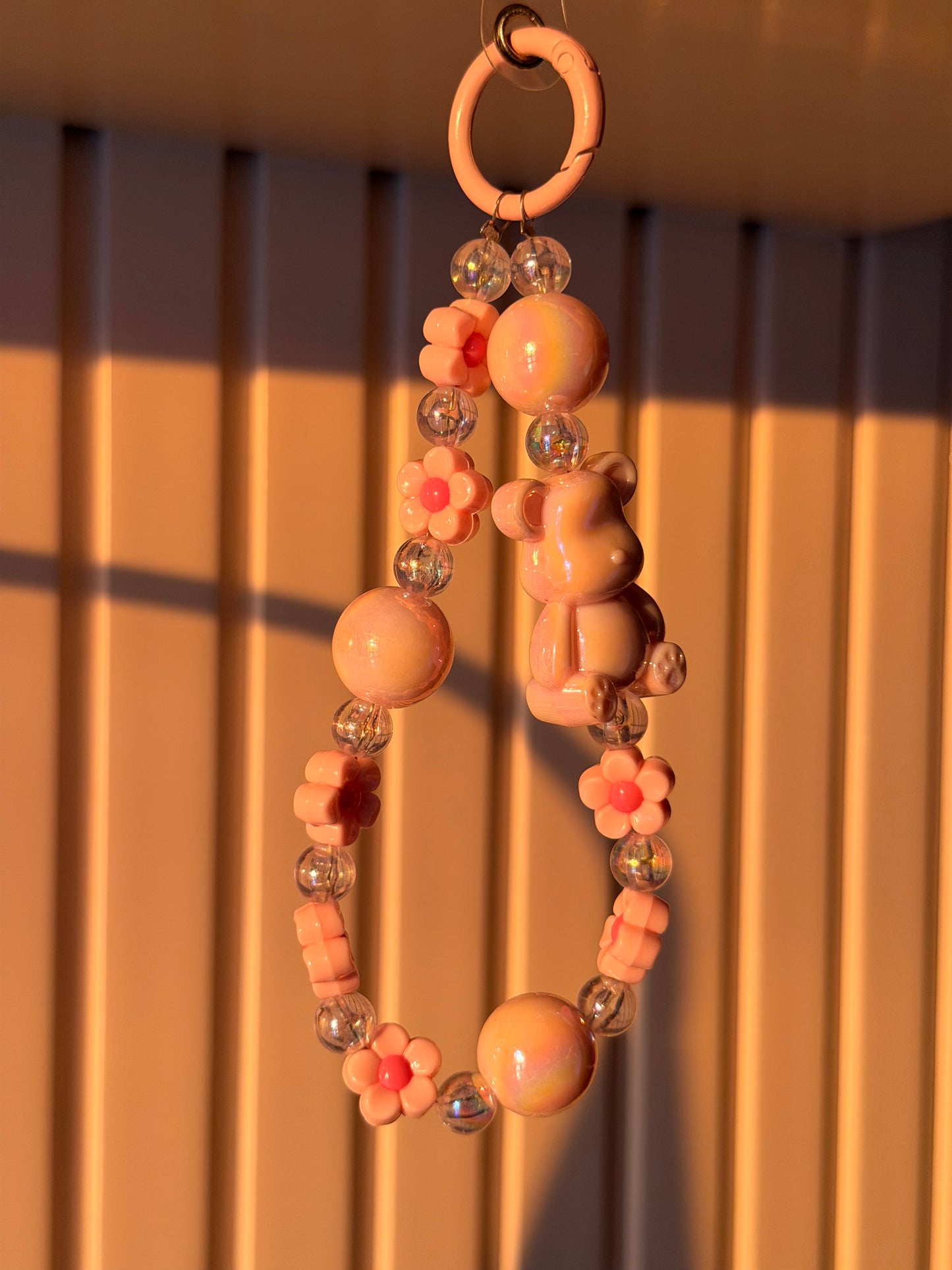Blush teddy phone/bag charm