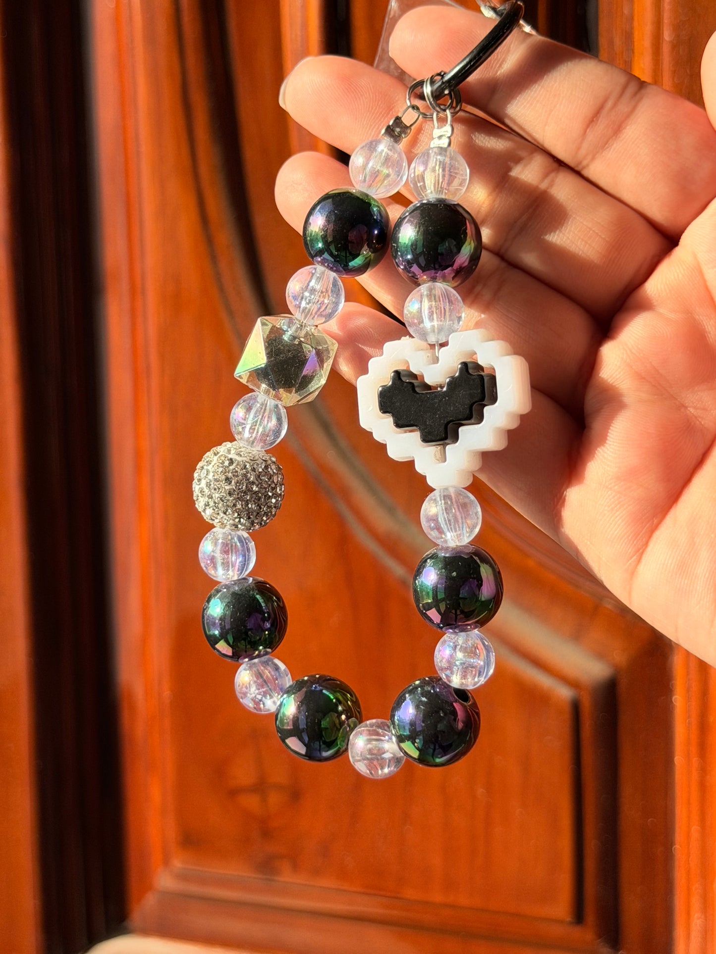 Black heart phone/bag charm