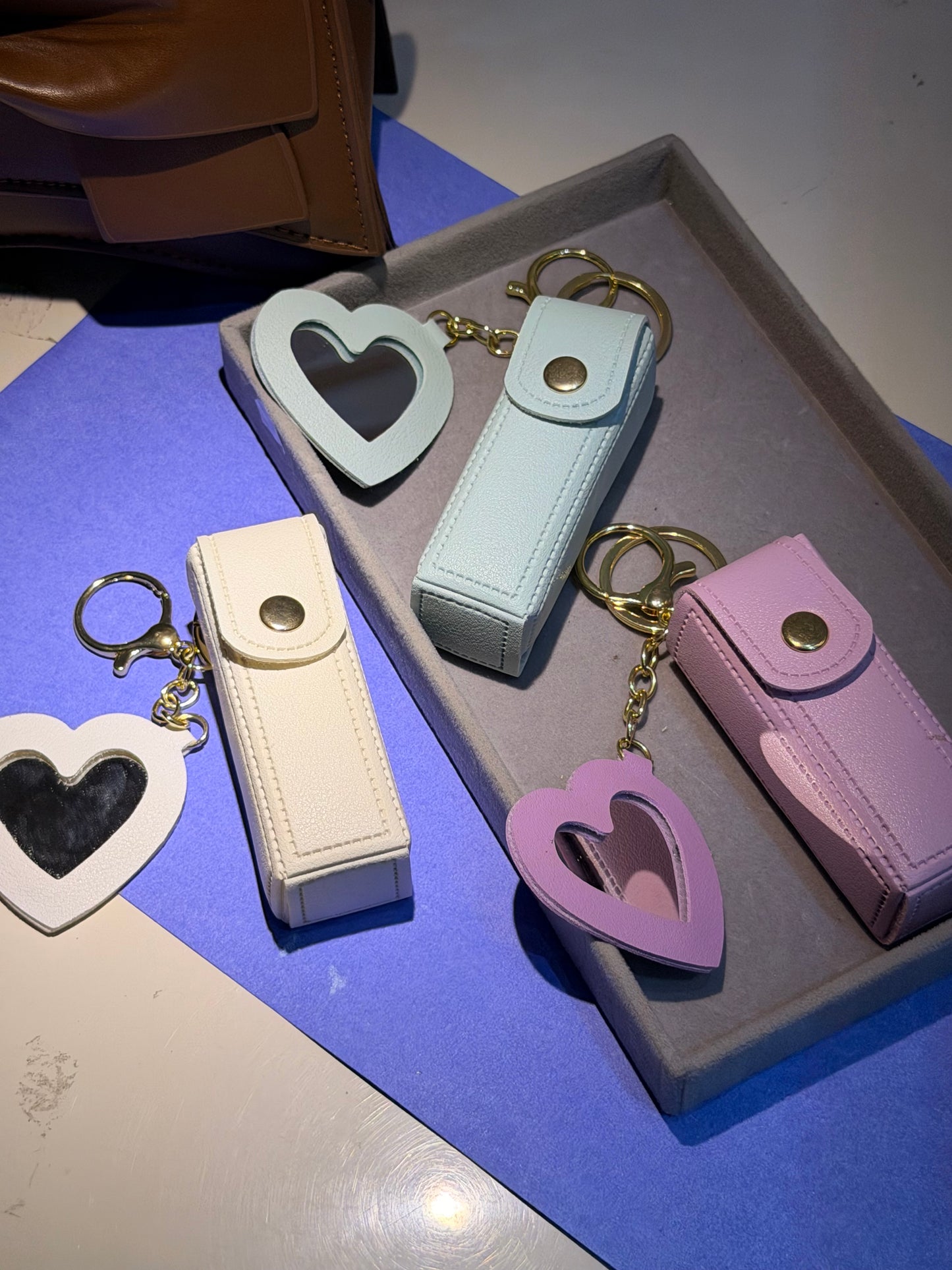 HeartCharm Lipstick holder (blue)