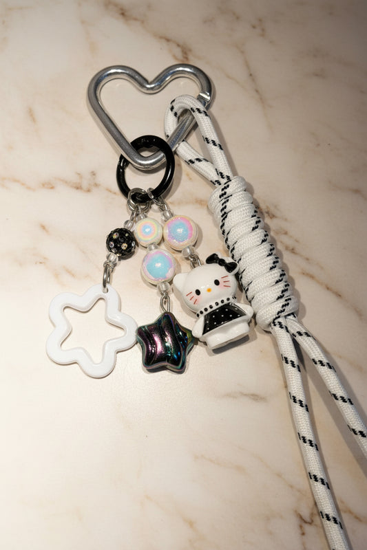 Midnight Kitty Star bag Charm