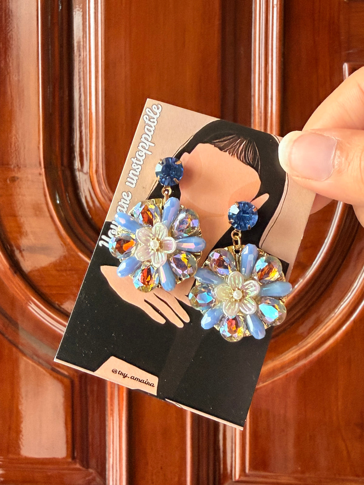 Blue Bloom Crystal Earrings