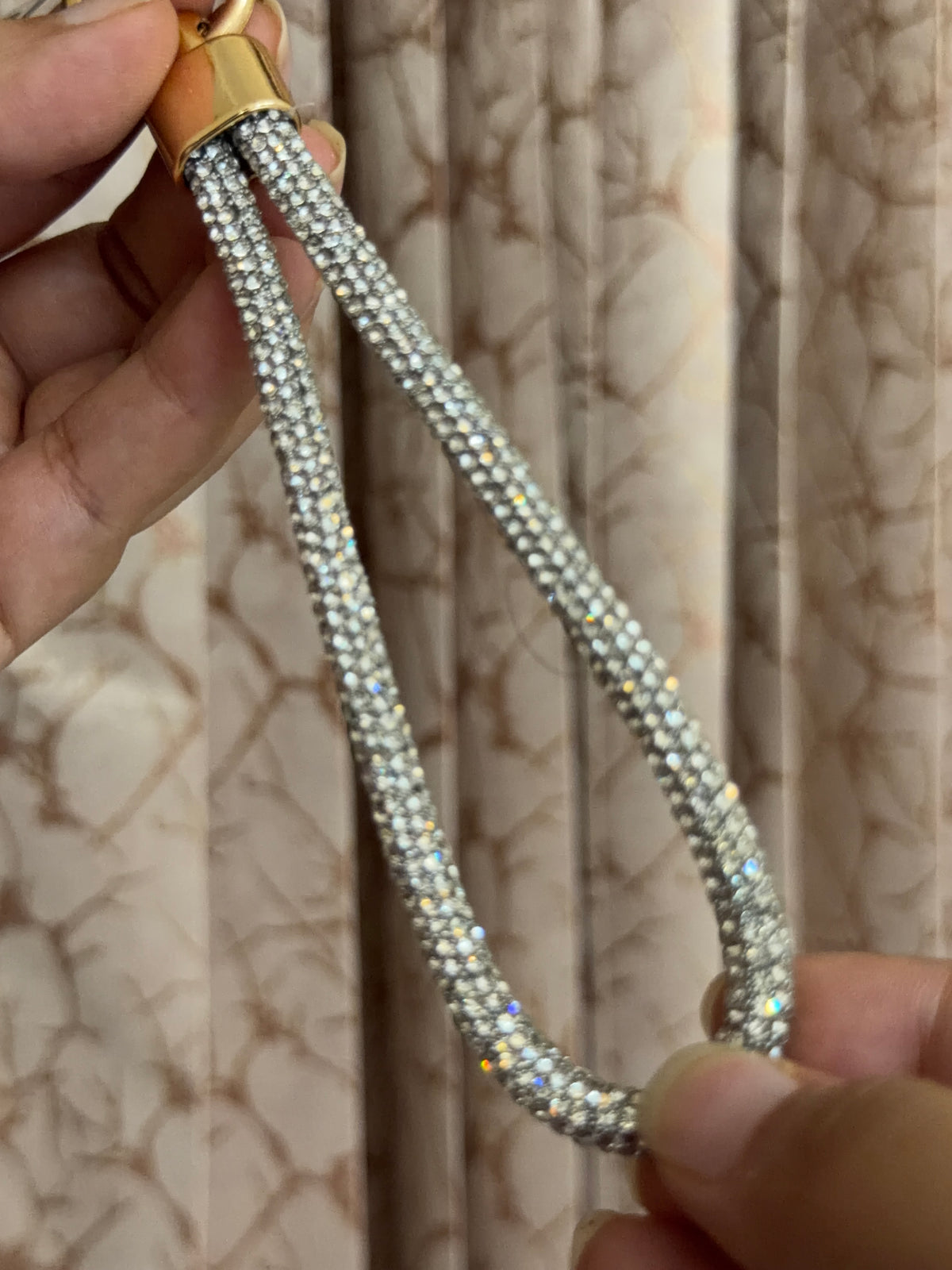 Silver Crystal Shimmer Keychain