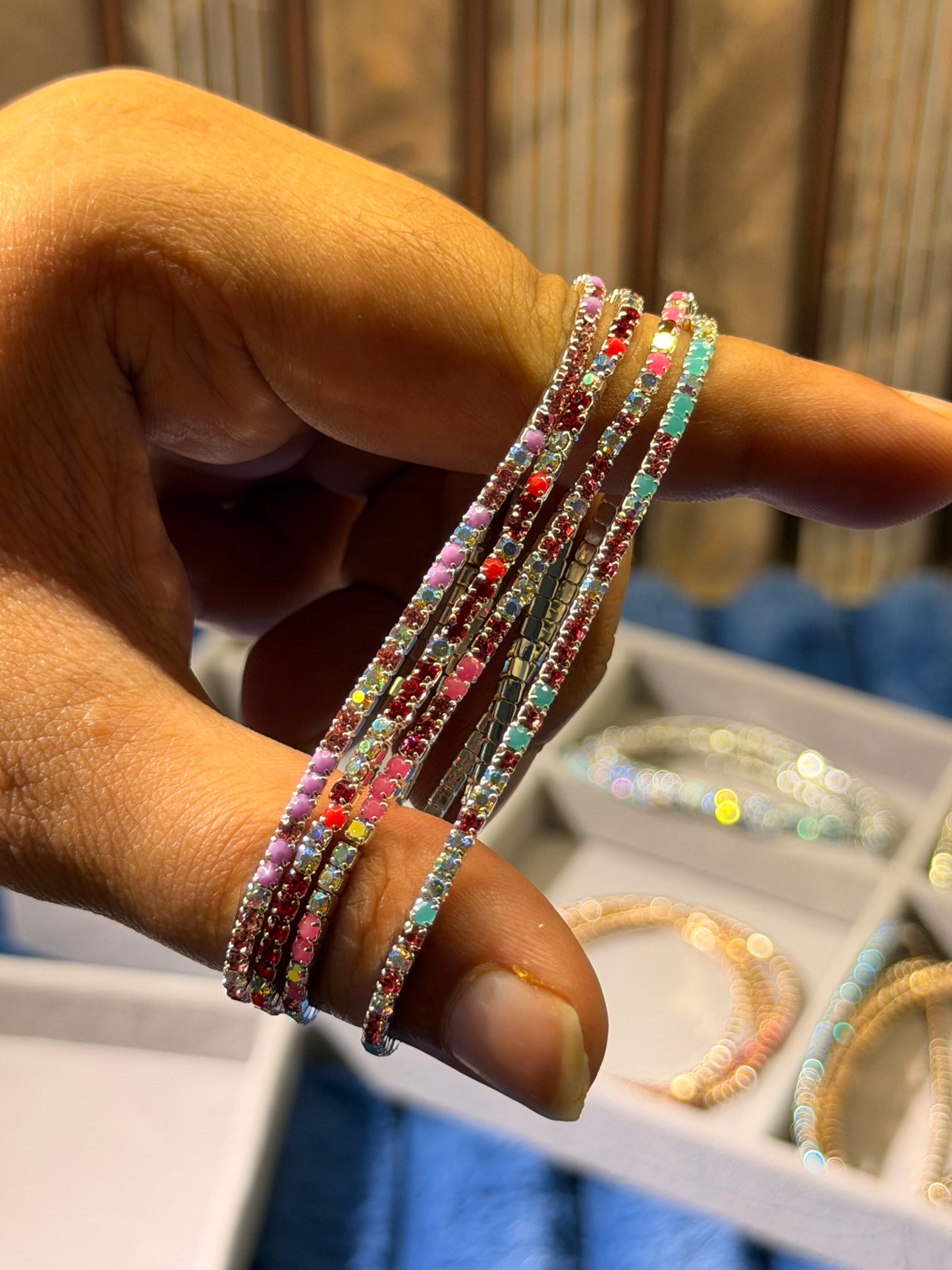 Crystal Tennis Bracelet Stack(Set of 4)