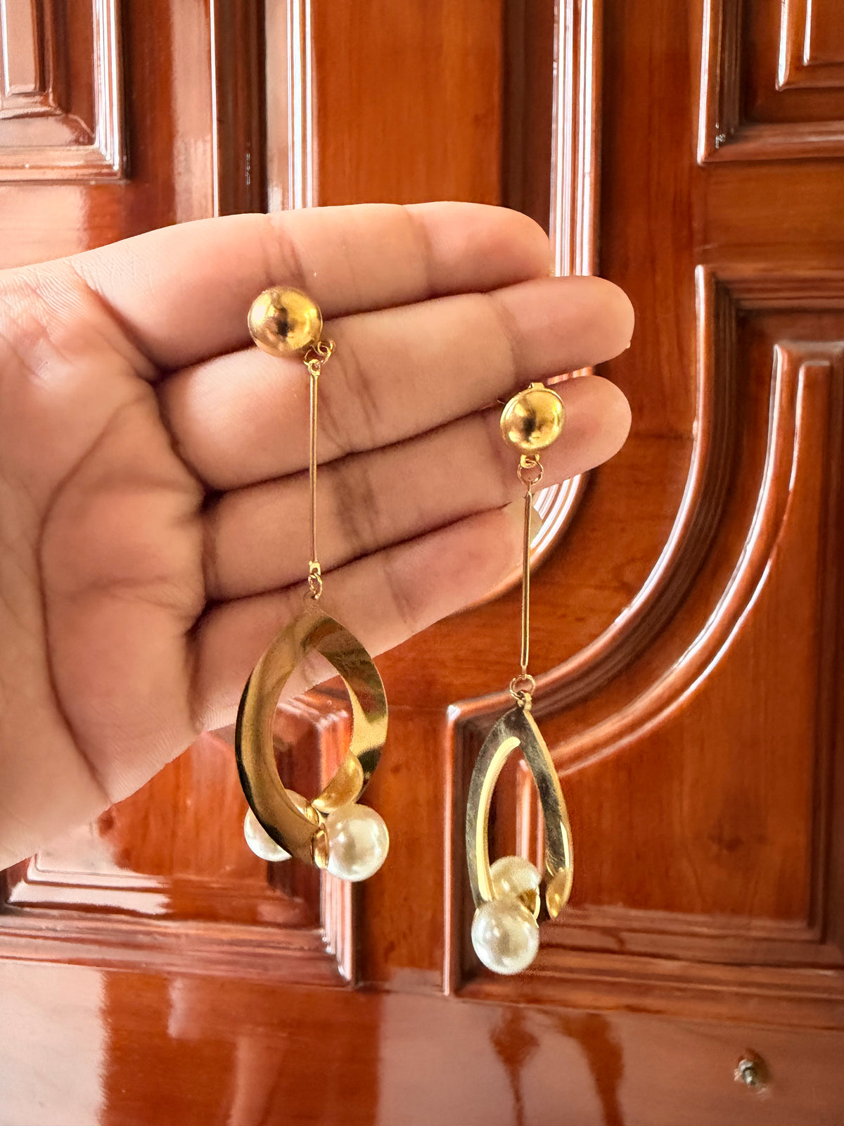 Pearl Loop Drop Earrings