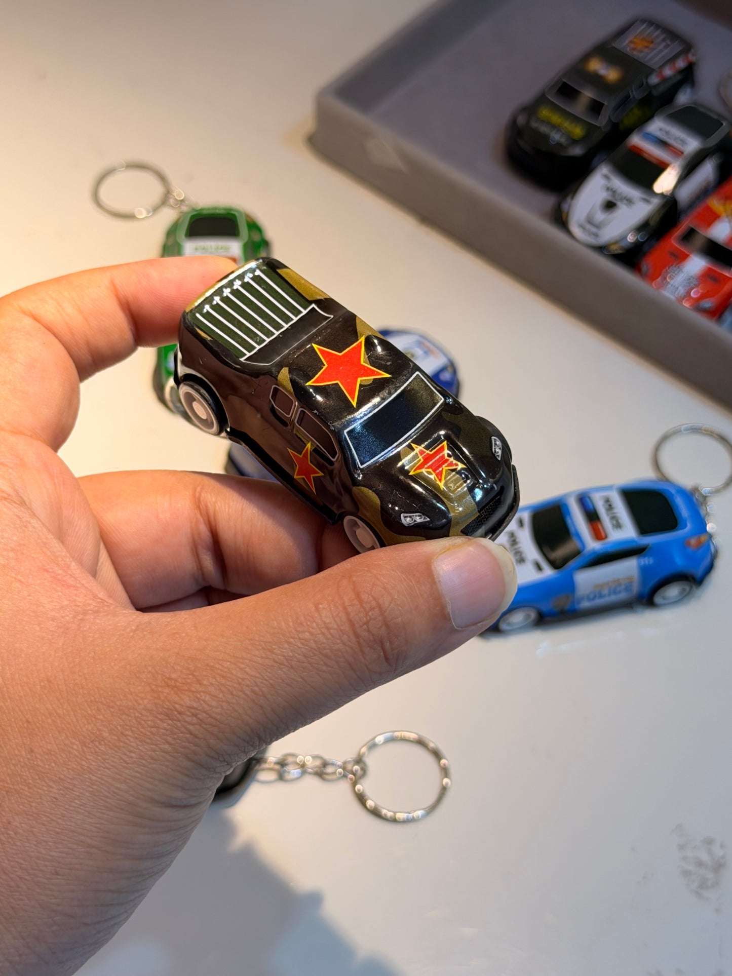 Pullback car keychain