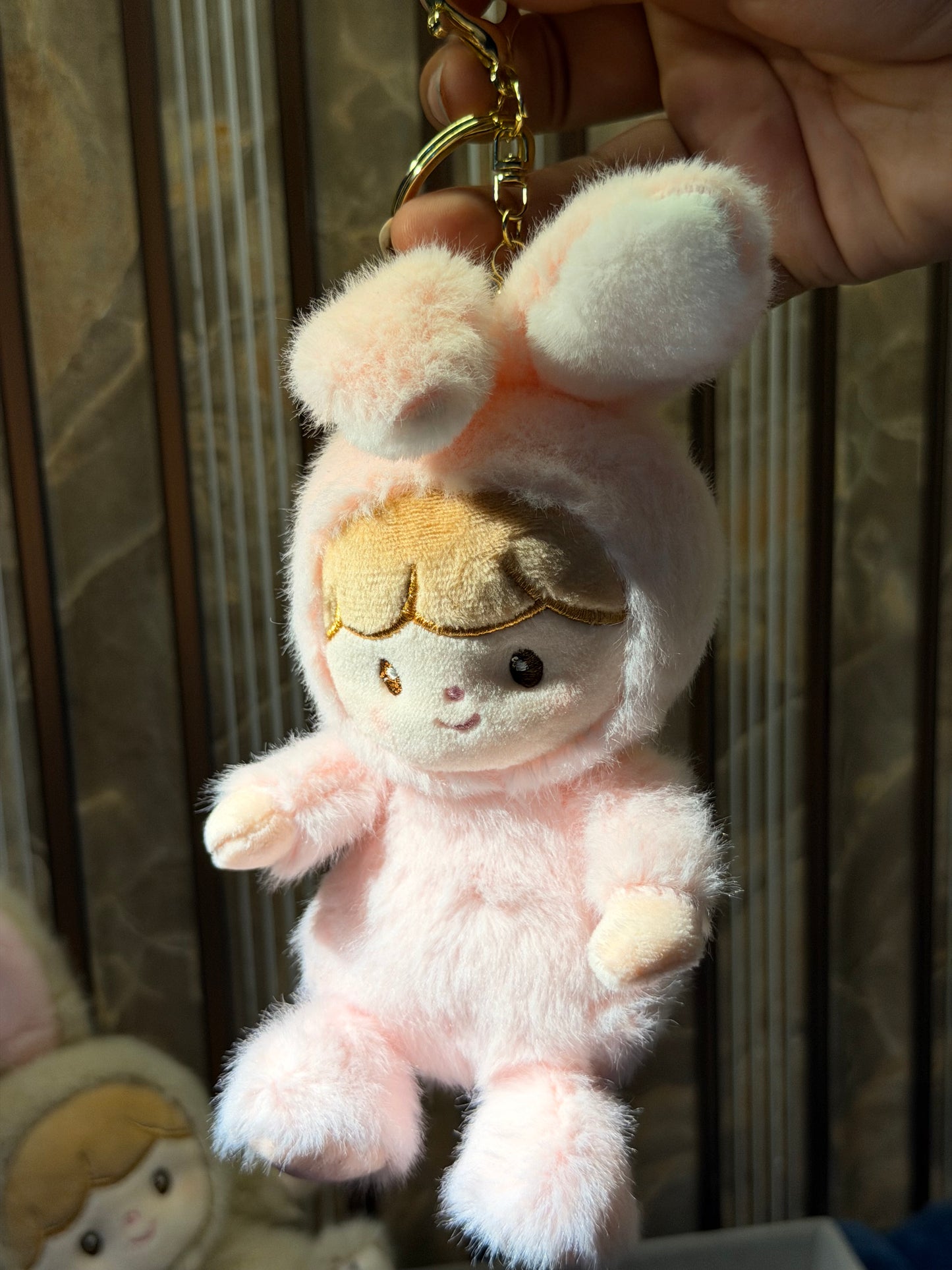 Pink bunny doll charm