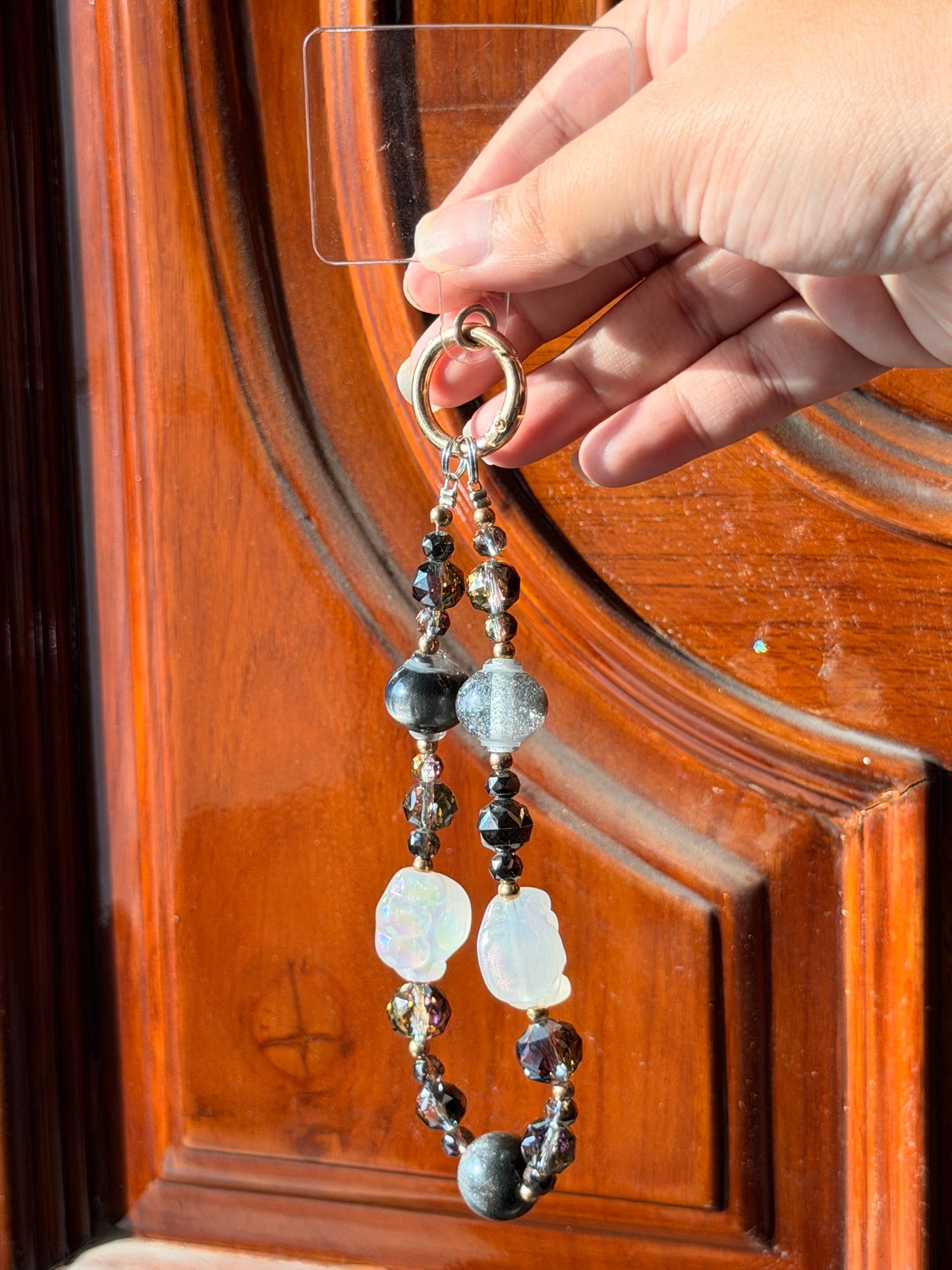 Black crystal phone/bag charm