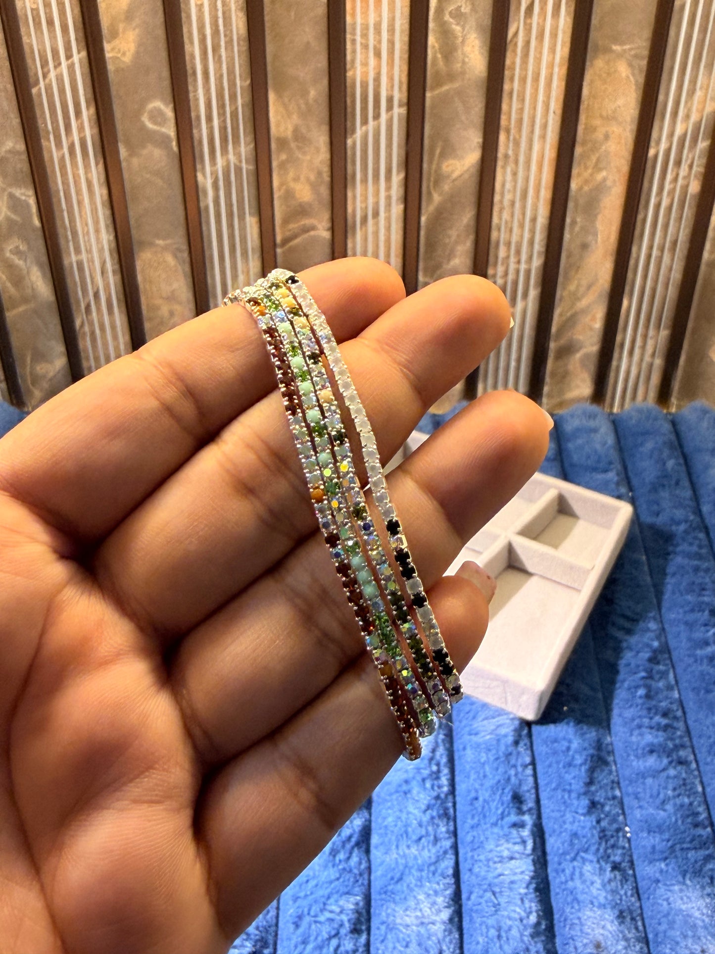 Crystal tennis bracelet stack(set of 4)