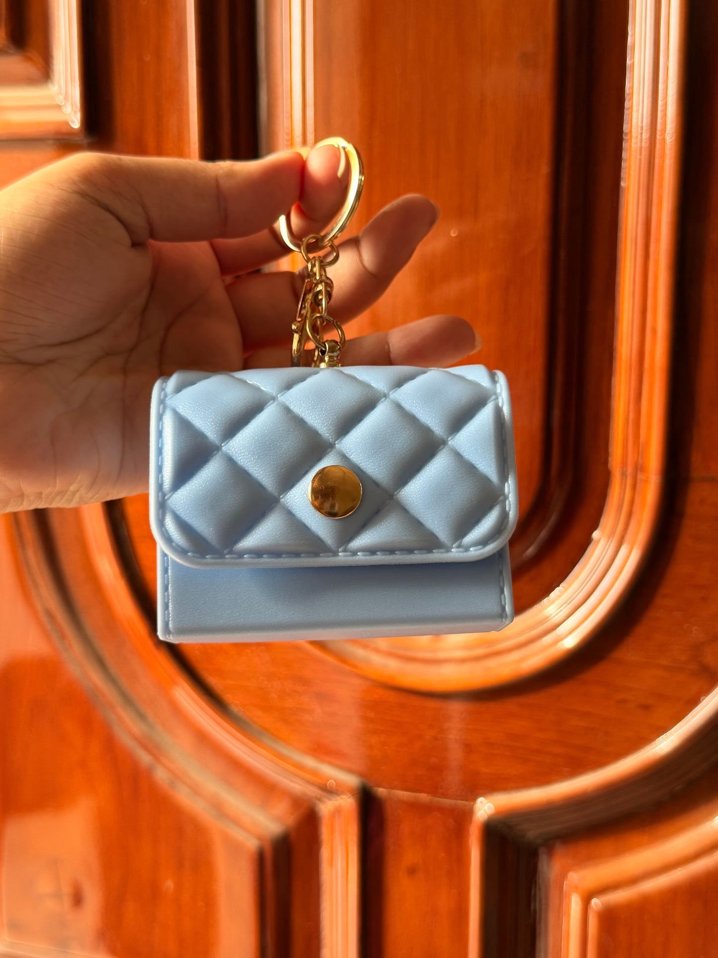 Mini Quilted Wallet Bag Charm