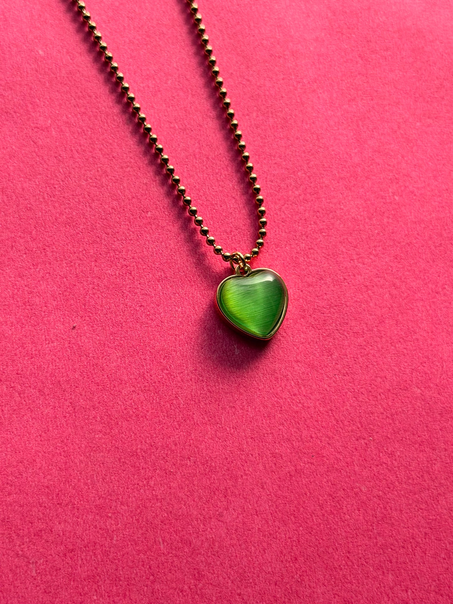Emerald Glow Heart Necklace