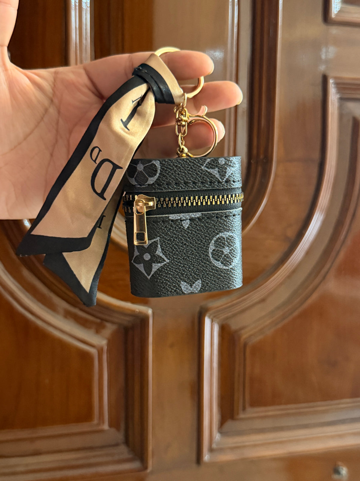 Luxe Monogram Mini Pouch Keychain