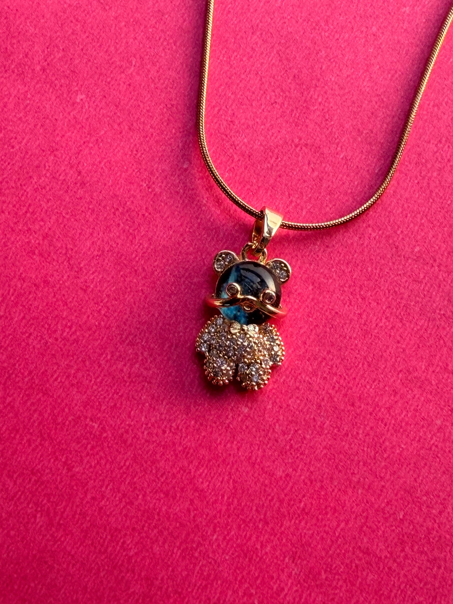 Blue Teddy Charm Pendant