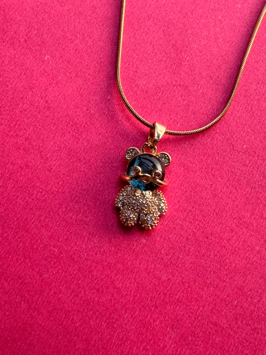 Blue Teddy Charm Pendant