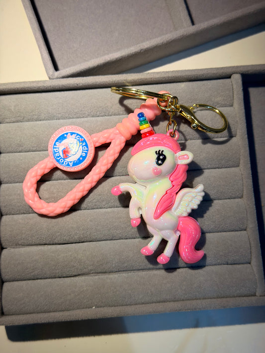 Glossy unicorn keychain