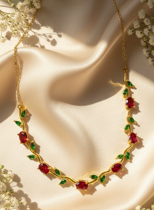 Tulip vine necklace (red)