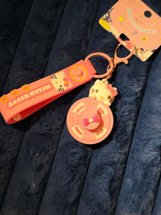 Hello kitty spin and slay keychain