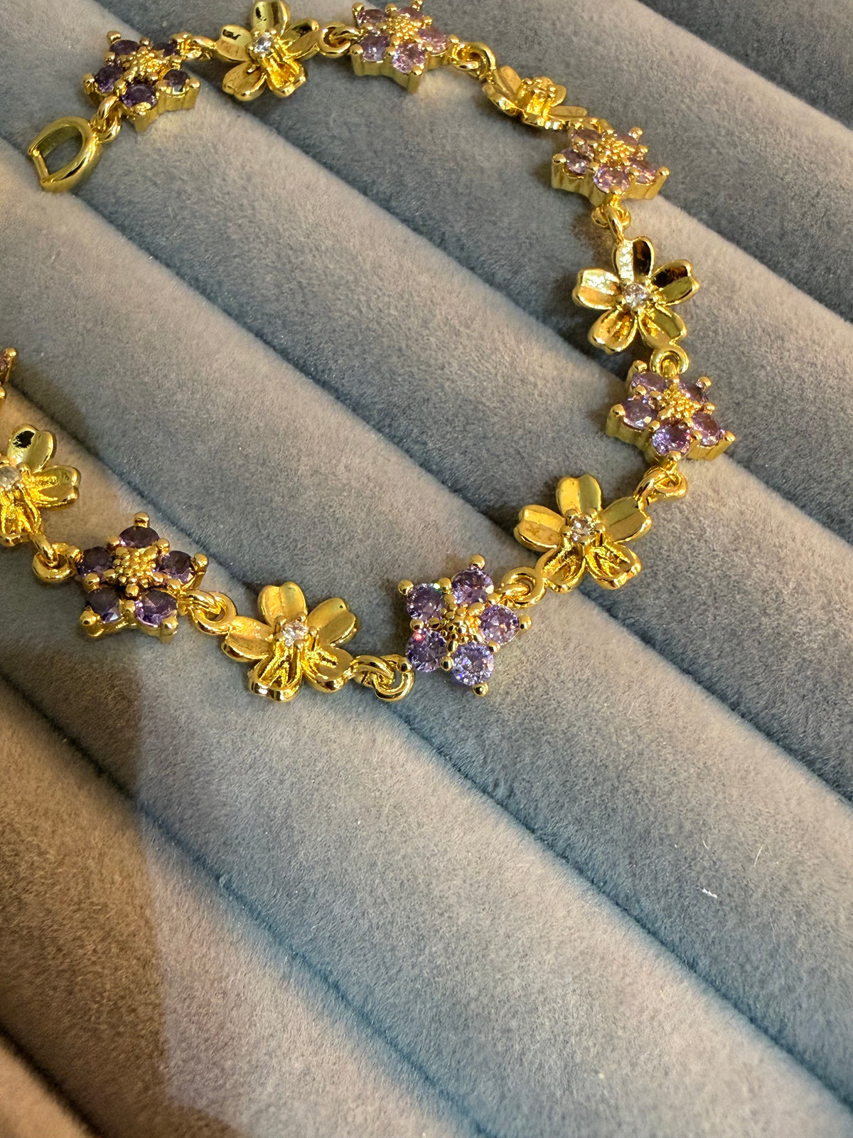 Lavender Bloom Gold Bracelet