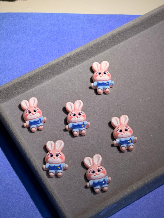 Stickable bunny charms (6pcs)
