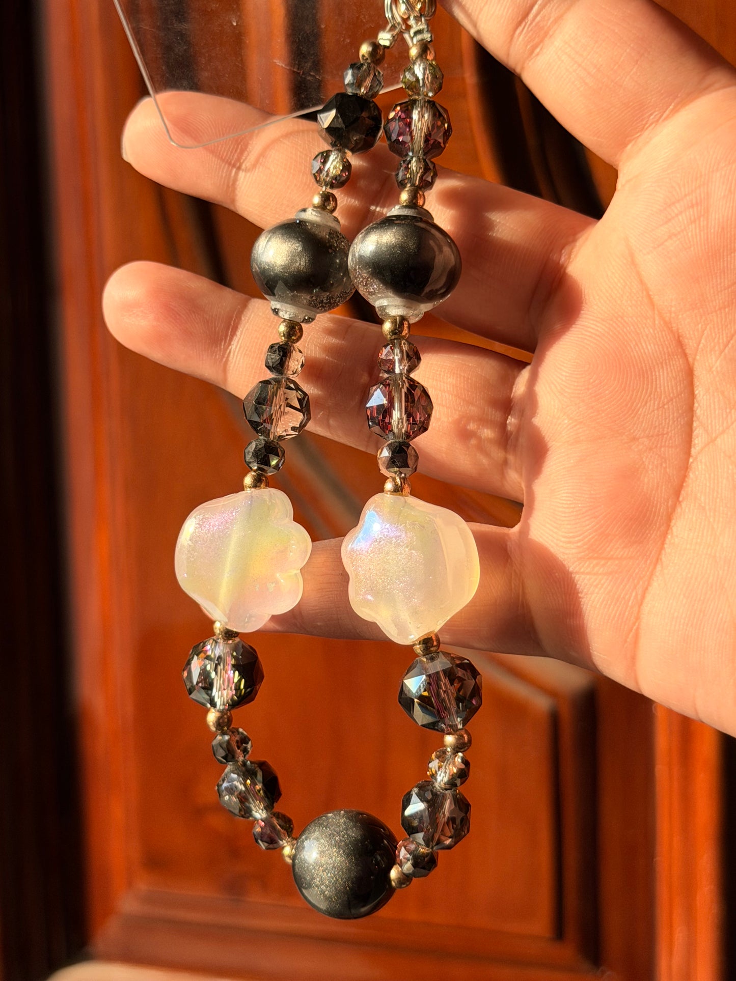 Black crystal phone/bag charm