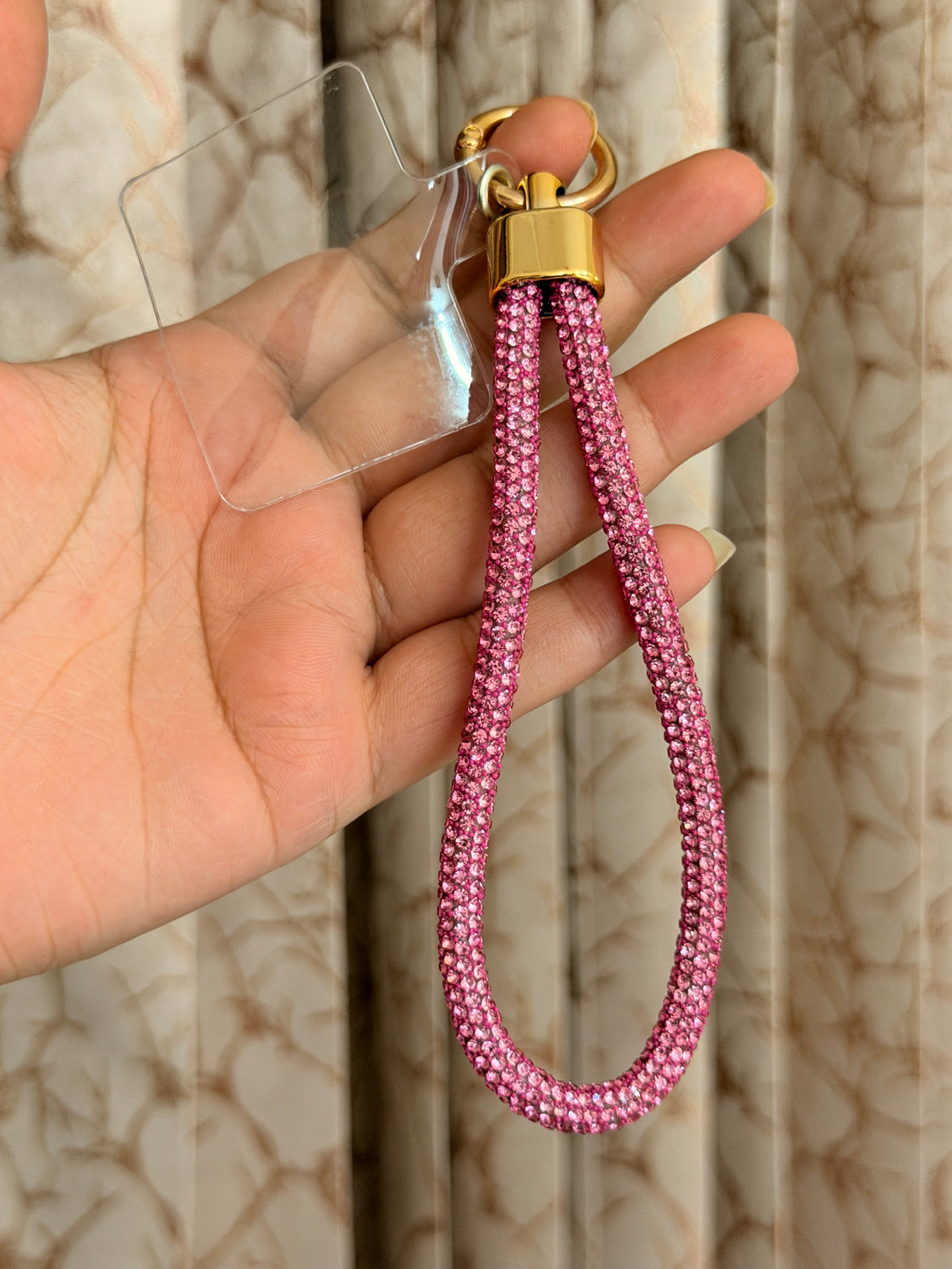 Pink Crystal Shimmer Keychain