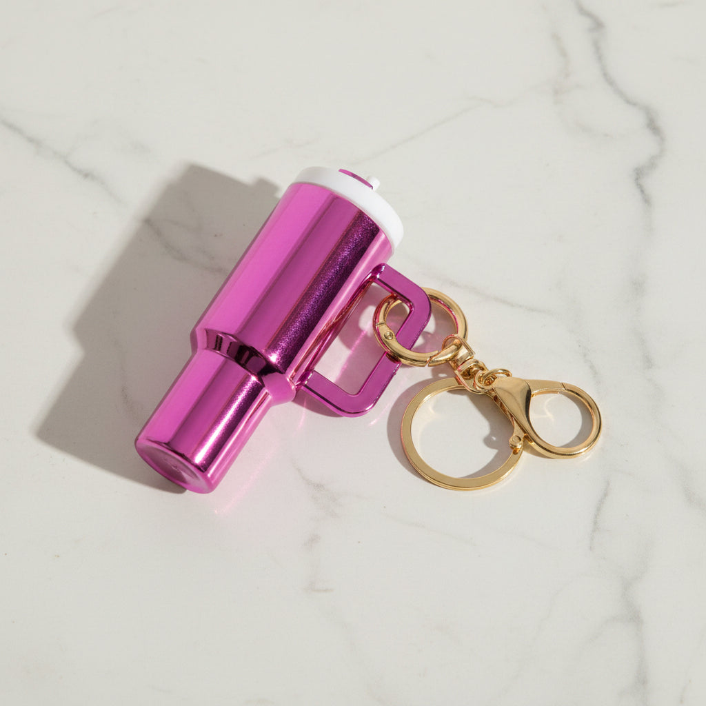 Holographic tumbler keychain