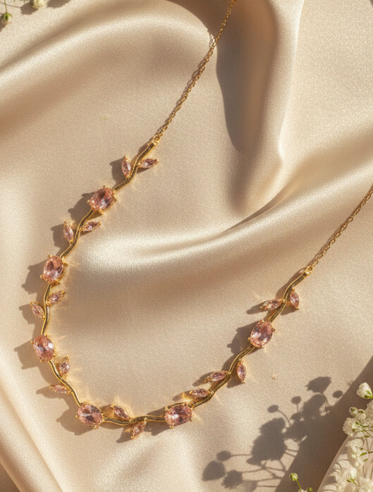 Tulip vine necklace (pink)