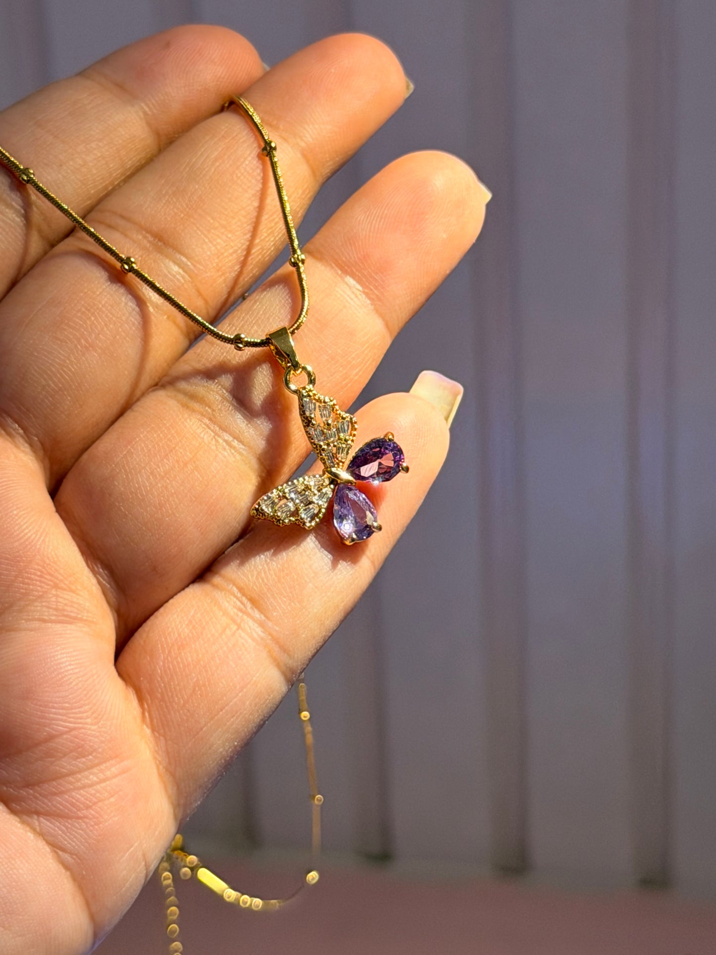 Amethyst Butterfly Pendant