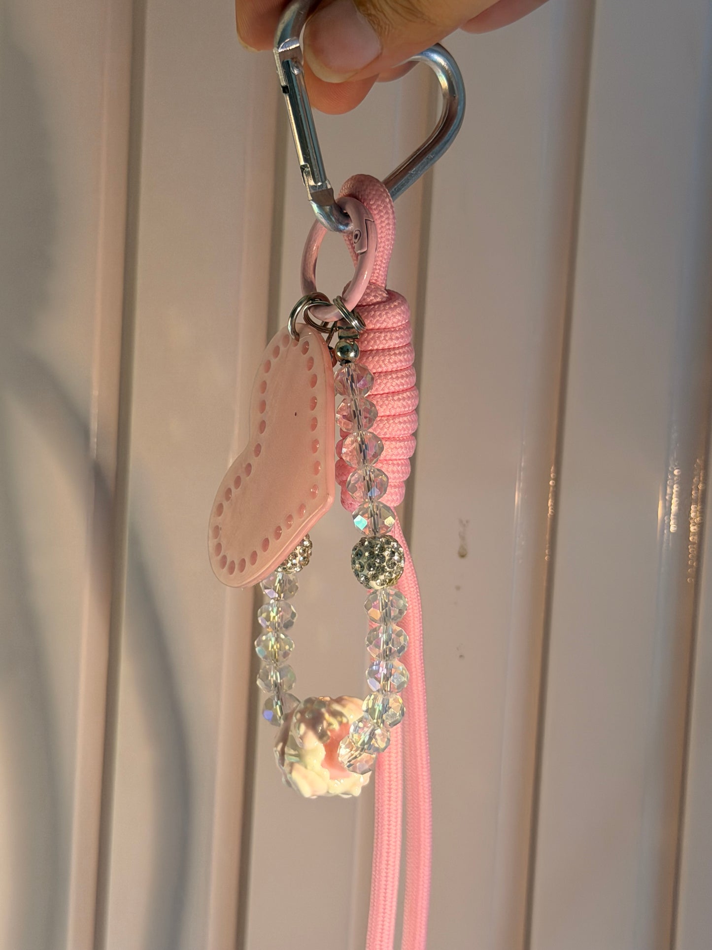 Blush Bloom Heart bag Charm