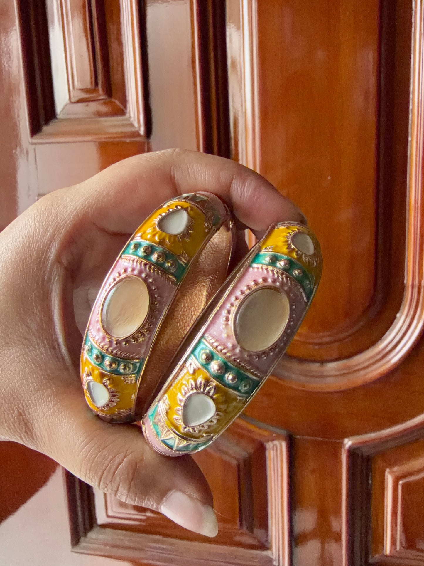 Pastel meenakari kada set