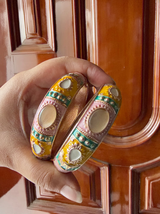 Pastel meenakari kada set