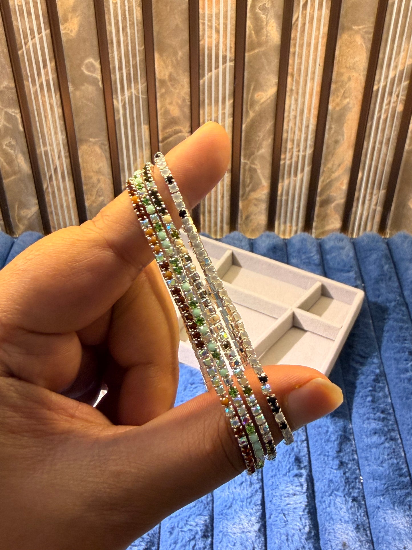 Crystal tennis bracelet stack(set of 4)