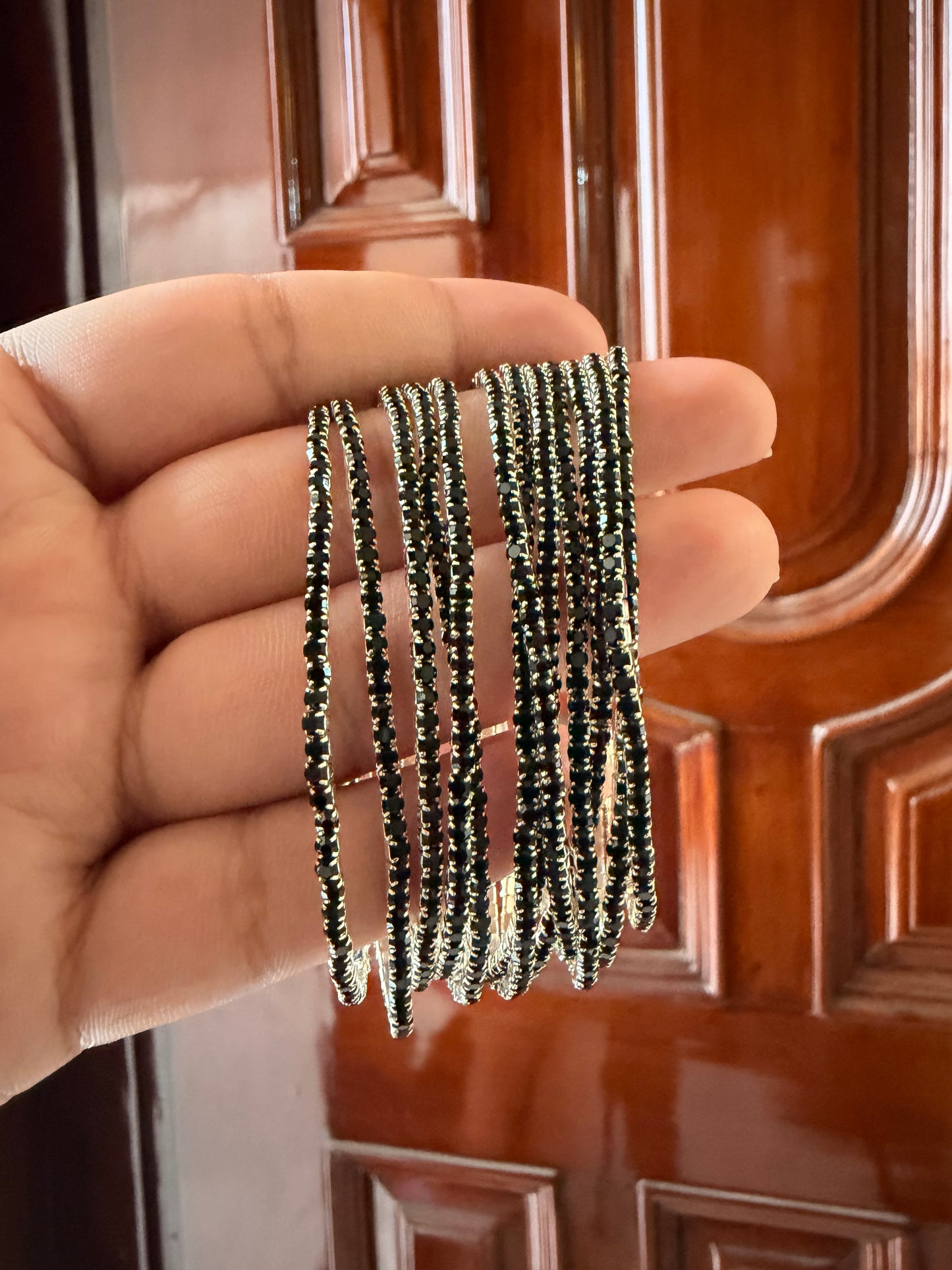 Crystal tennis bracelet (set of 2)