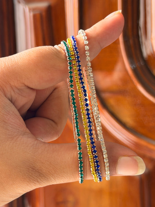 Crystal Tennis Bracelet Stack(Set of 4)