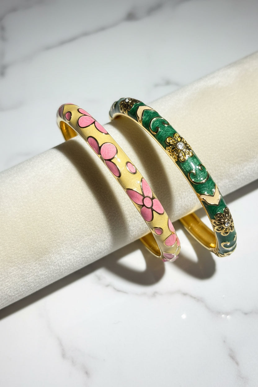 Emerald bloom heritage bangle