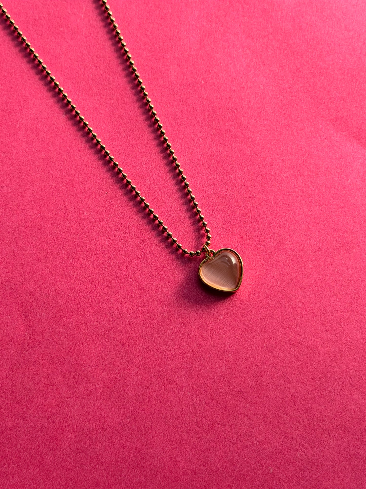Blush Heart Charm Necklace