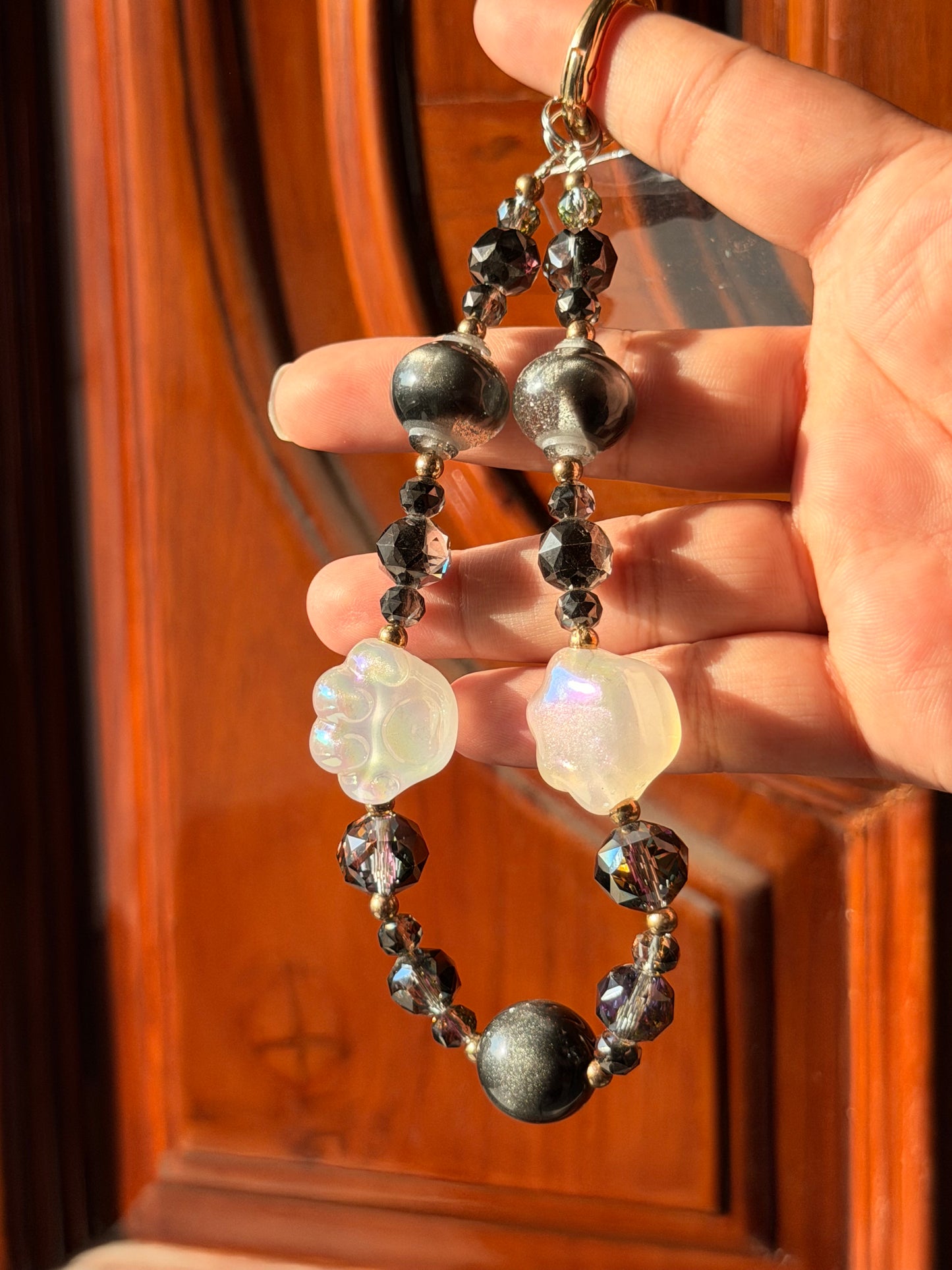 Black crystal phone/bag charm