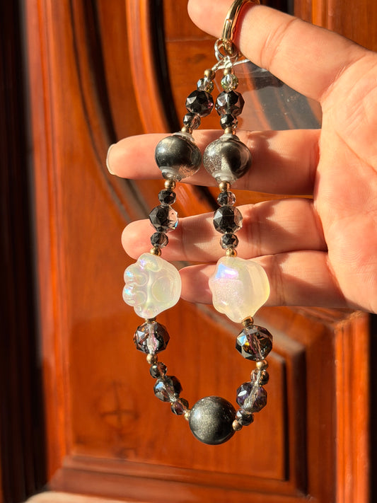 Black crystal phone/bag charm