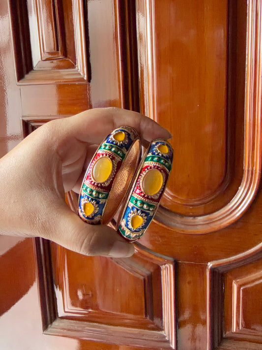 Multicolour meenakari kada set
