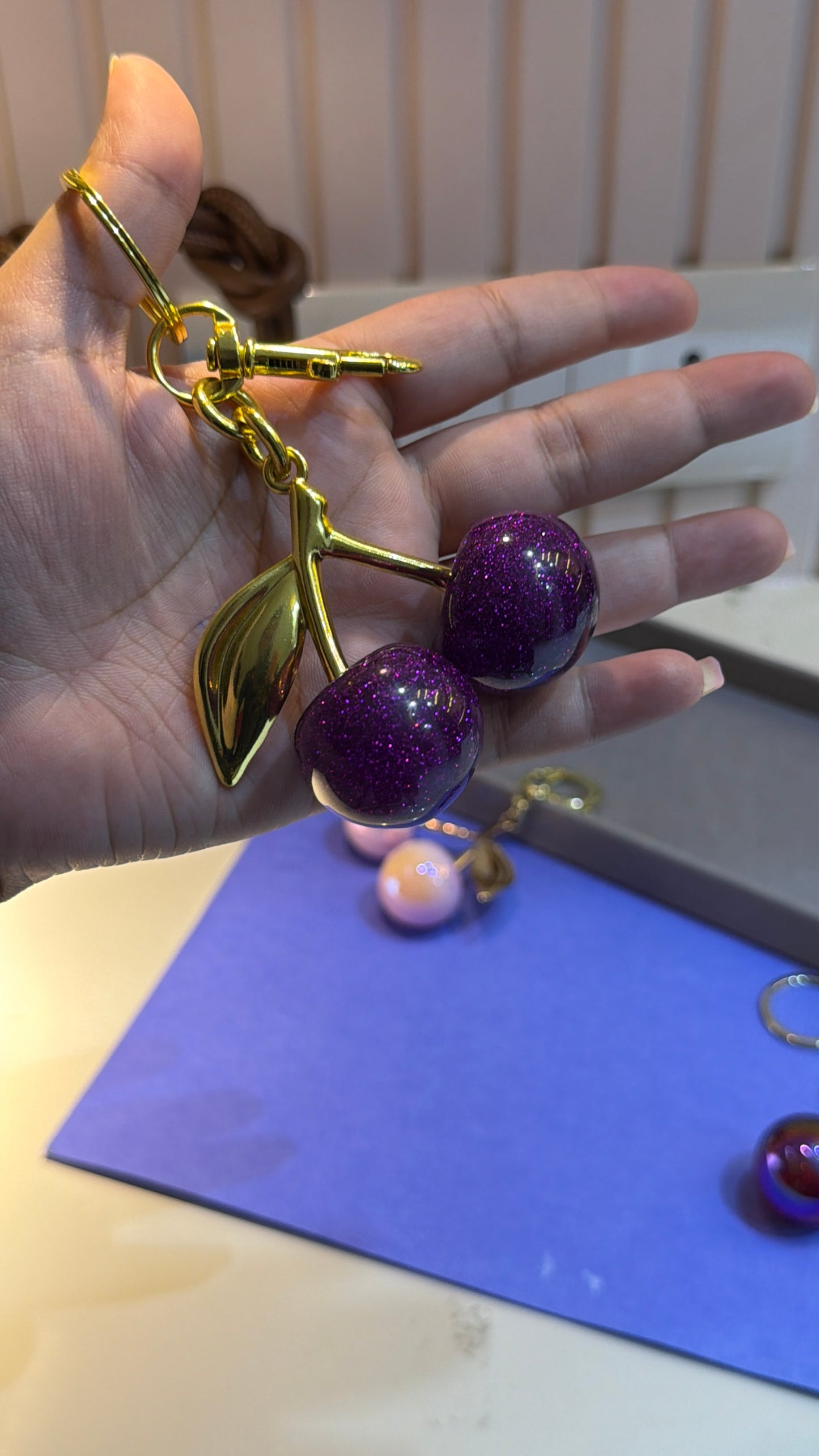 Cherry pop charm (purple)