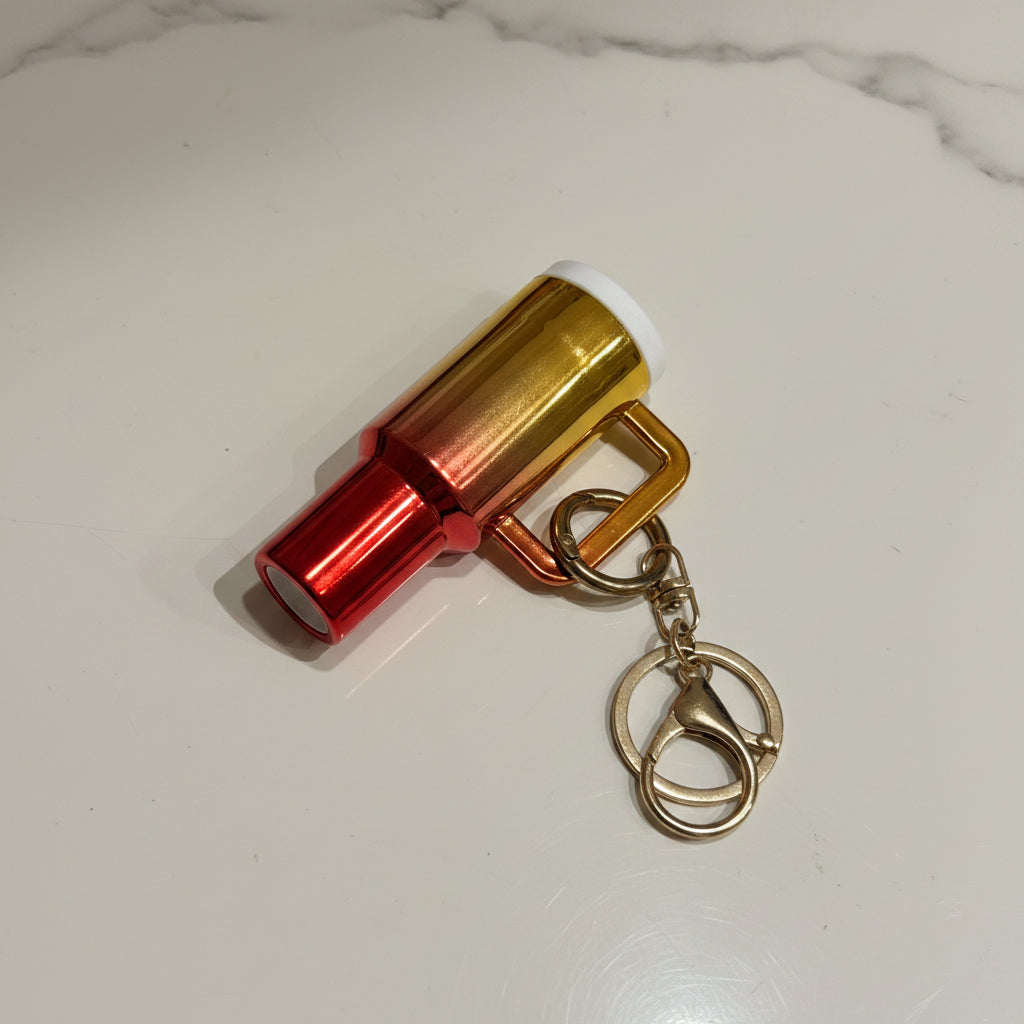 Holographic tumbler keychain