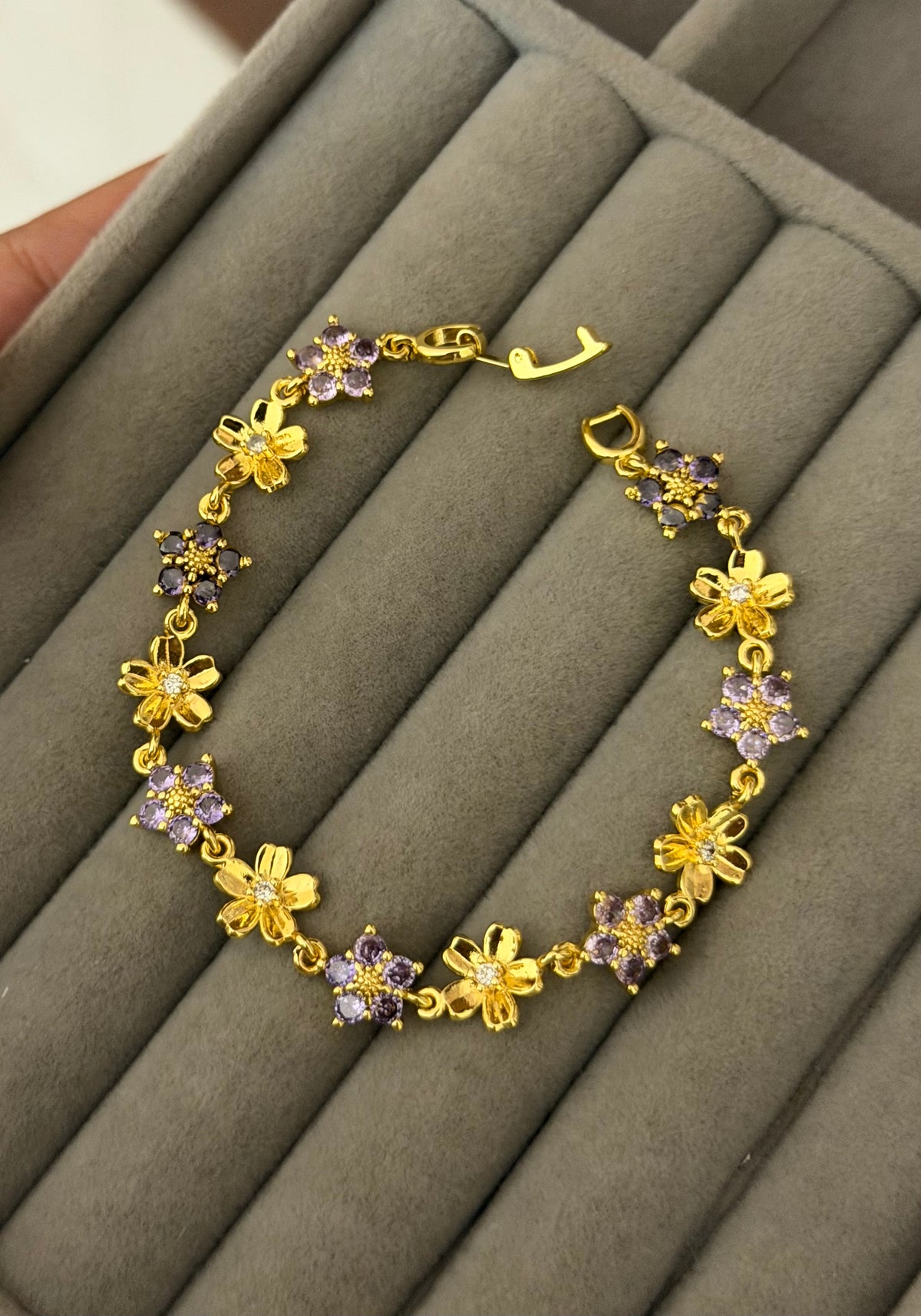 Lavender Bloom Gold Bracelet