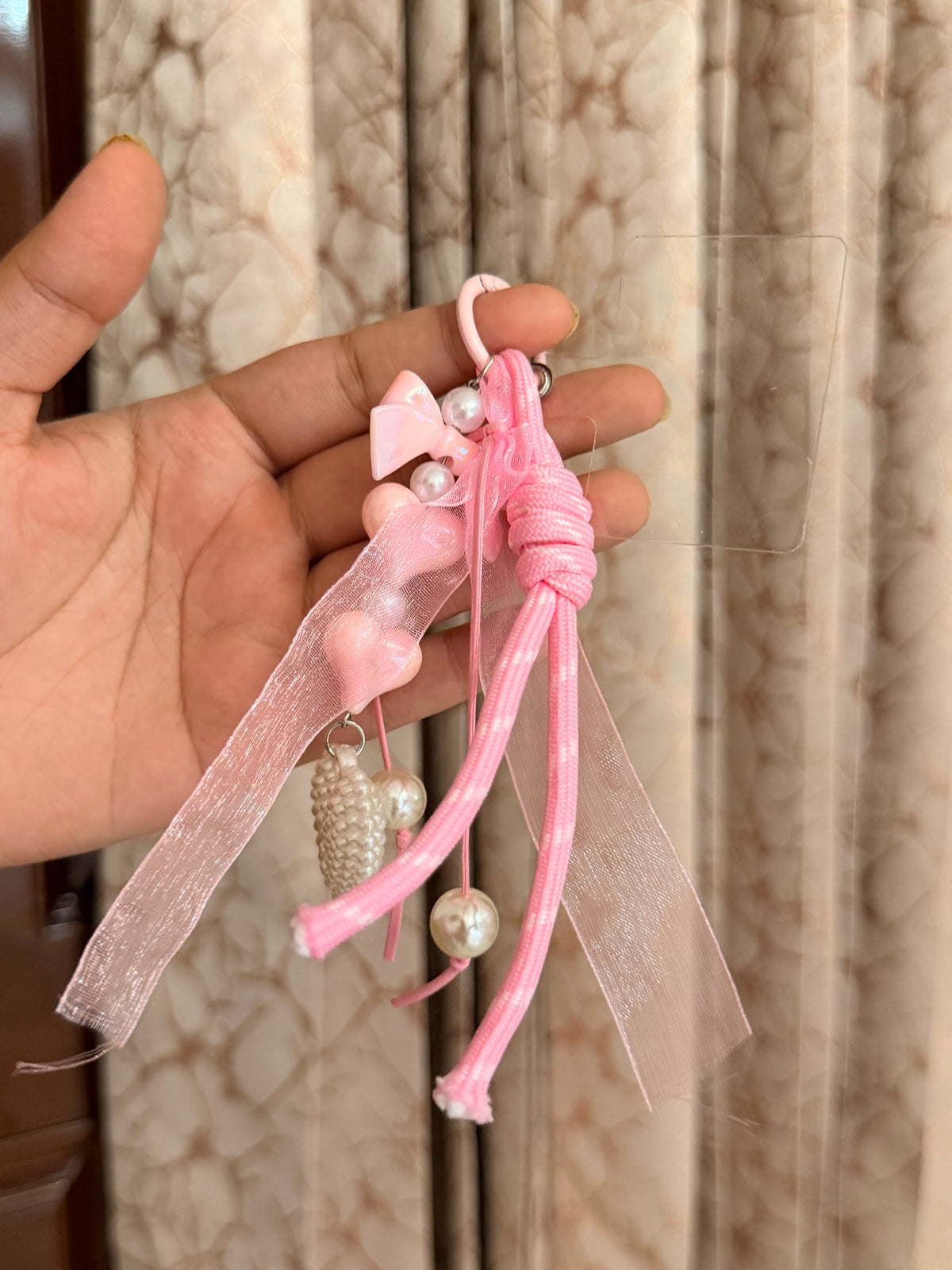 Blush and peal bag/phone charm